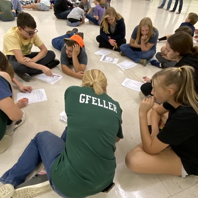 Club officers work to make plans at 4-H Officer Training.
