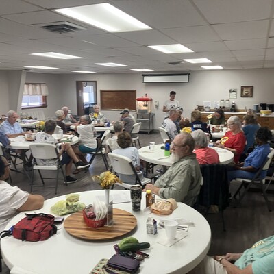 Seniors gather for dine in meals Monday-Friday.