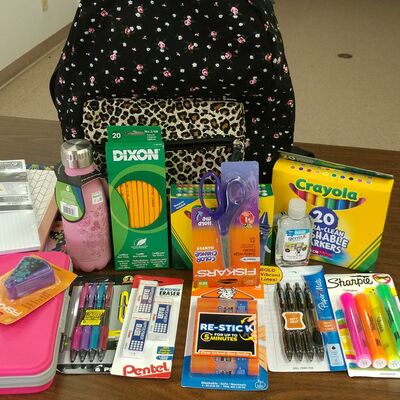 School supplies for Stuff the Bus