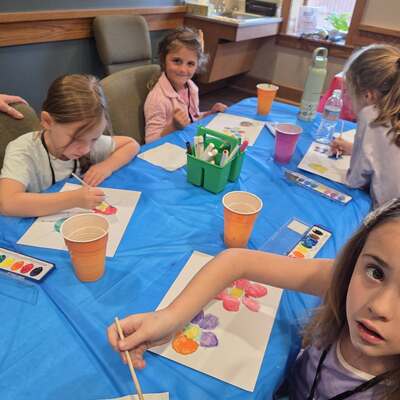 Really getting into the art at Art Camp!