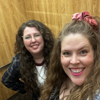 museum staff ride the elevator before a murder mystery event